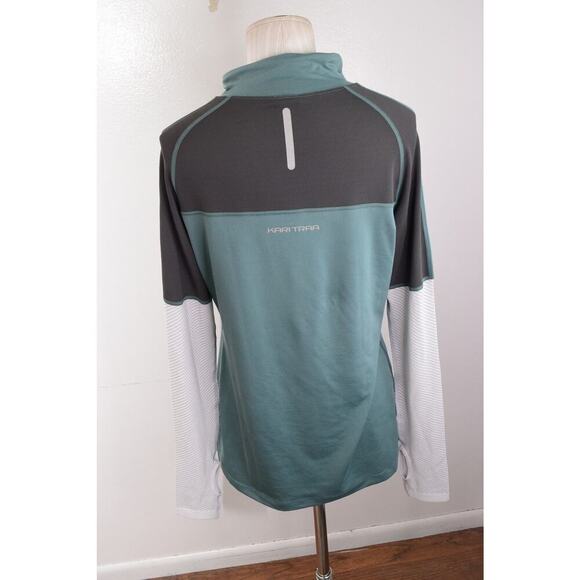 Kari Traa Pullover Womens Medium Blue Gray Long Sleeve Half Zip Athletic Top - Picture 3 of 6